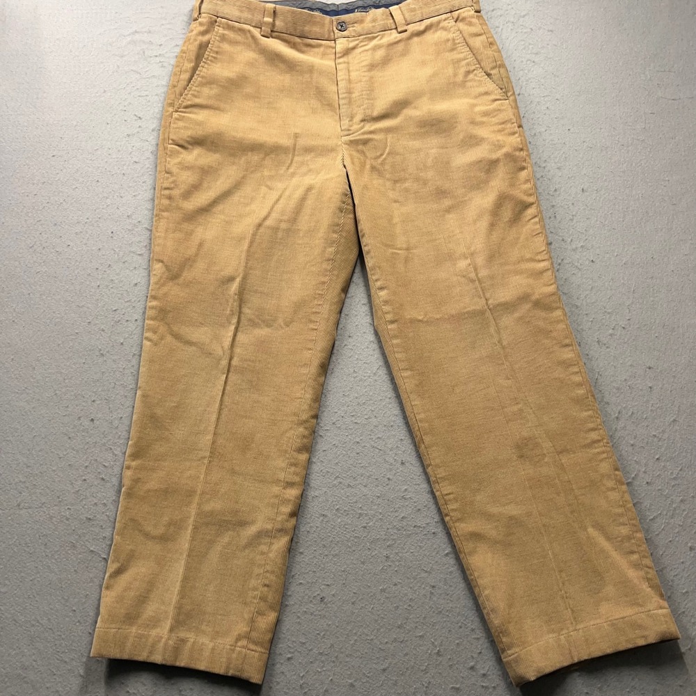Brooks Brothers Clark Corduroy Pants Mens 35x30 Tan Cotton Straight Leg Trousers